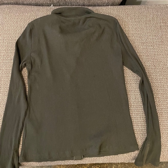 Madewell Snap-Front Cardigan Top Dried Olive Dark Green Size Small - Picture 7 of 8